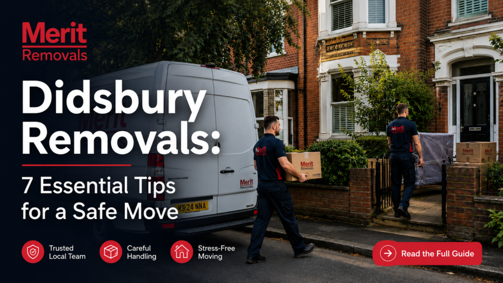 Didsbury Removals thumbnail showing movers, boxes and a moving van outside a Manchester home
