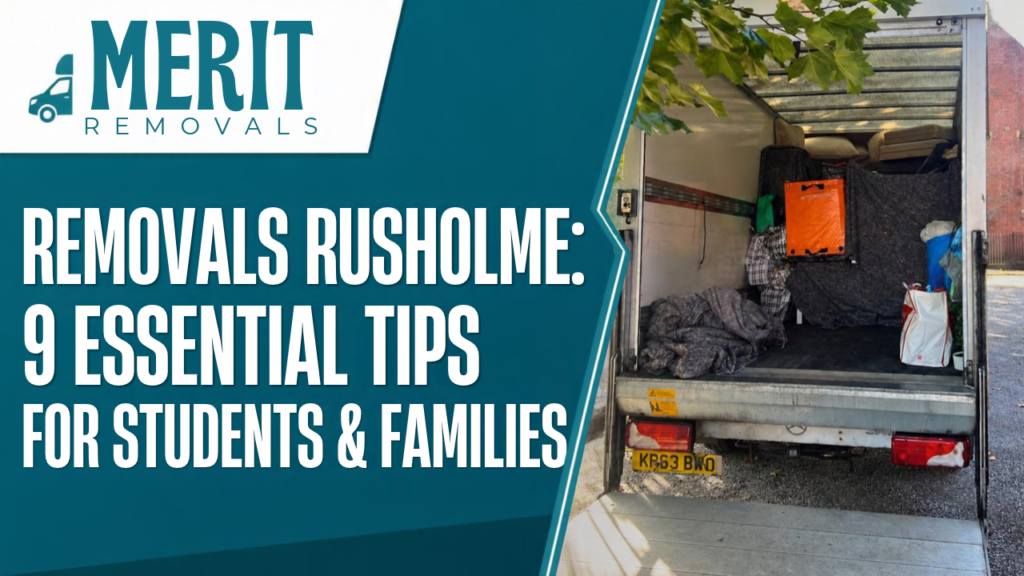 Removals Rusholme moving checklist infographic showing the steps from quote to keys